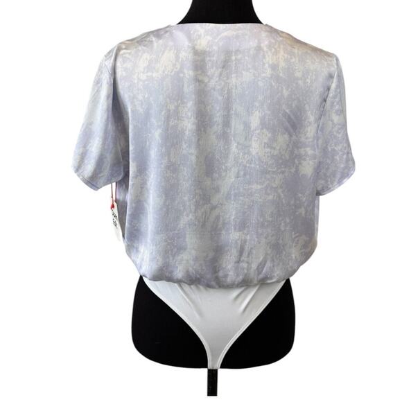 NEW OPEN EDIT NORDSTROM Short Sleeve Wrapped Bodysuit Size S - Picture 2 of 5